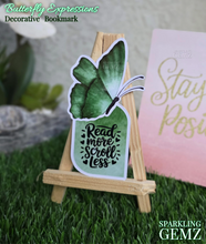 Load image into Gallery viewer, &quot;Green Butterfly Expressions&quot; Decorative Bookmark
