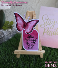 Load image into Gallery viewer, &quot;Pink Butterfly Expressions&quot; Decorative Bookmark
