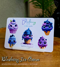 Load image into Gallery viewer, "Blueberry Ice Cream" Handmade Desk Calendar
