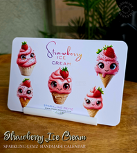 Load image into Gallery viewer, "Strawberry Ice Cream" Handmade Desk Calendar
