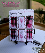 Load image into Gallery viewer, &quot;Pink Plaid&quot; Magnetic Bookmark Set
