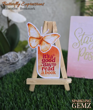 Load image into Gallery viewer, &quot;Orange Butterfly Expressions&quot; Decorative Bookmark
