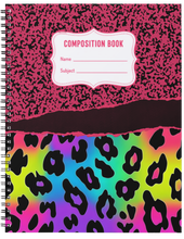 Load image into Gallery viewer, "Neon Leopard" Handmade Subject Notebook
