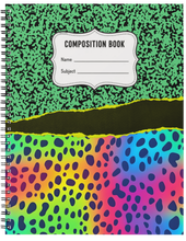 Load image into Gallery viewer, "Neon Leopard" Handmade Subject Notebook
