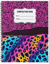 Load image into Gallery viewer, "Neon Leopard" Handmade Subject Notebook
