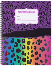 Load image into Gallery viewer, "Neon Leopard" Handmade Subject Notebook
