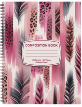 Load image into Gallery viewer, "Pink &amp; Black" Handmade Subject Notebook
