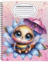 Load image into Gallery viewer, "Sunflower &amp; Bees" Handmade Subject Notebook
