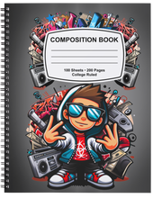 Load image into Gallery viewer, "Composition Style ~ Graffiti Vibes" Handmade Subject Notebook
