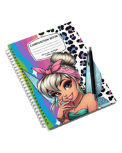 Load image into Gallery viewer, "Composition Style ~ Pixie" Handmade Subject Notebook
