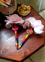 Load image into Gallery viewer, Rainbow of Hearts Faux Flower Pen
