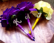Load image into Gallery viewer, &quot;Rhinestone Letter&quot; Faux Flower Pen
