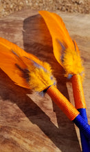 Load image into Gallery viewer, &quot;Love Your Team&quot; Orange and Blue Faux Feather Pen
