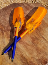 Load image into Gallery viewer, &quot;Love Your Team&quot; Orange and Blue Faux Feather Pen
