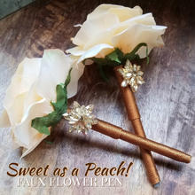 Load image into Gallery viewer, &quot;Sweet as a Peach&quot; Faux Flower Pen
