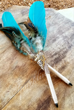 Load image into Gallery viewer, &quot;Native Wolf&quot; Faux Feather Pen
