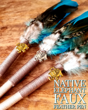 Load image into Gallery viewer, &quot;Native Elephant&quot; Faux Feather Pen

