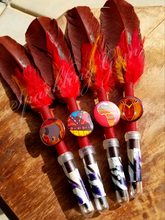 Load image into Gallery viewer, &quot;Pride of Africa&quot; African Pattern Faux Feather Pen
