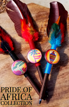 Load image into Gallery viewer, &quot;Pride of Africa&quot; Palm Sunset Faux Feather Pen
