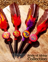 Load image into Gallery viewer, &quot;Pride of Africa&quot; Paw Print Faux Feather Pen
