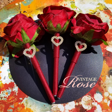 Load image into Gallery viewer, &quot;Vintage Rose&quot; Faux Flower Pen
